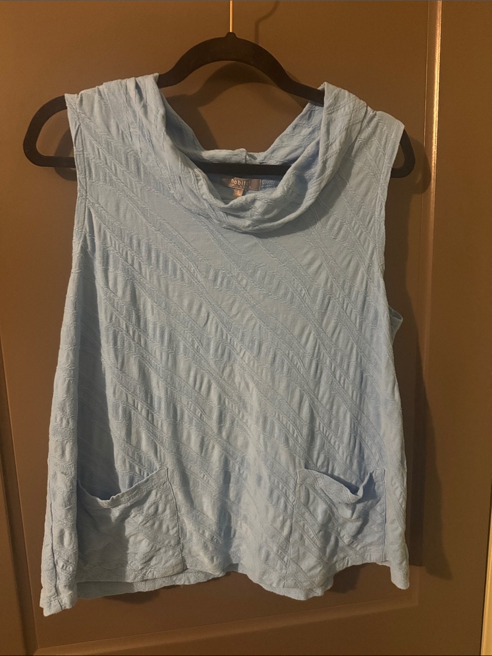 Habitat Light Blue Textured Cowl Neck Tank